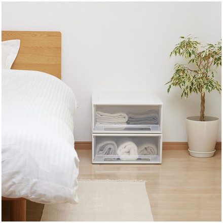 天馬 収納ケース Fits 45ー45 ホワイトクリア 幅45.0×奥行45.0×高さ20.0cm フィッツケース