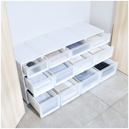  天馬 収納ケース Fits フィッツケース アドバンス 55-45S WC 幅45.0×奥行55.0×高さ20.0cm ホワイトクリア