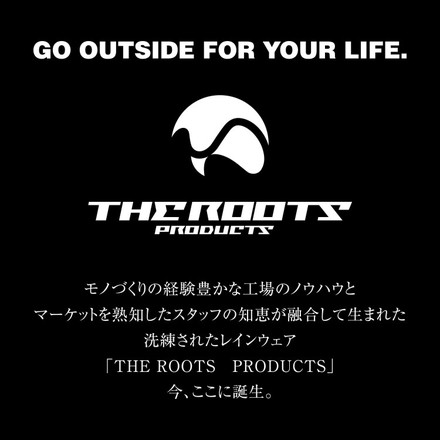 THE ROOTS レインポンチョ リュック対応 回転フード ヘルメット対応 男女兼用 収納袋付き レインコート オリーブグリーン L