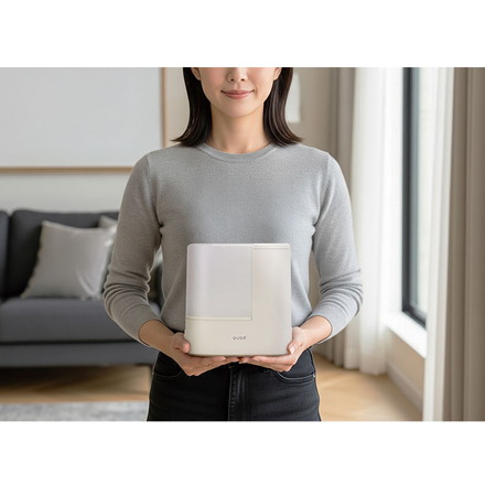 スチーム加湿器 1.8L コンパクト シンプル 一人暮らし アロマ 空焚き防止 ERU MOIST LITE エルモイストライト QUADS QS548 アイボリー