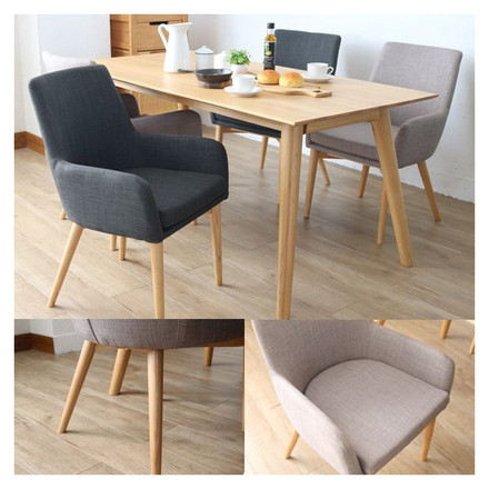 ダイニングチェア ダークグレー 食卓イス 腰掛け 椅子 1人掛け 1P 天然素材 インテリア