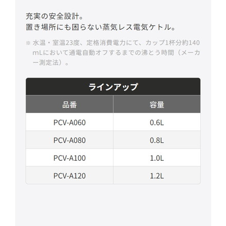 タイガー 蒸気レス電気ケトル 1L ナイトブラック PCV-A100KN