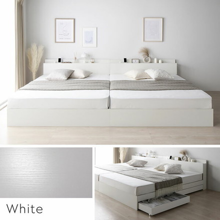 ベッド 収納付き 連結 引き出し付き キャスター付き 木製 棚付き 宮付き コンセント付き