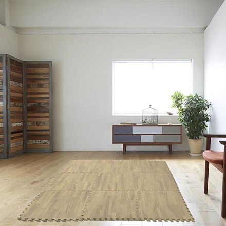 ユノックス 木目調マット 9枚 厚さ1cm LBR 14-038