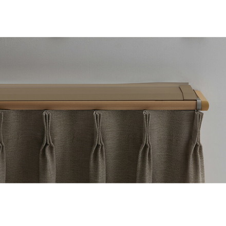 TOSO 正面付け カーテンレール 3m カバートップ付き トーソー レガートプリモ Mキャップ 木目調 ブラケット付き 部品付き アッシュグレイン