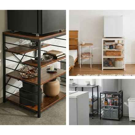 1ドア冷蔵庫 ラック 幅52cm 6段 VOID STACK series 小型冷蔵庫 ラック 冷蔵庫ラック ストーングレー