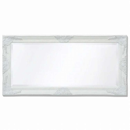 vidaXL ウォールミラー バロック調 100x50cm ホワイトホーム&ガーデン デコレーション 鏡