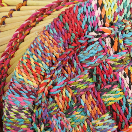 vidaXL スツール 2点 チンディディテール付き 竹製 マルチカラー 家具 チェア 折り畳み椅子 スツール