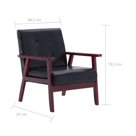 vidaXL アームチェア ブラック 合成皮革製 家具 チェア アームチェア リクライニングチェア スリーピングチェア