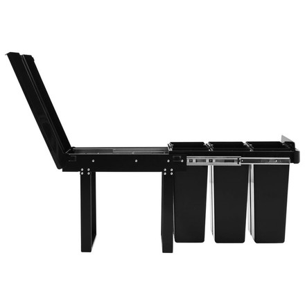 vidaXL キッチン食器棚引き出し式 リサイクルごみ箱 ソフトクローズ