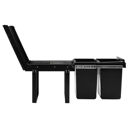 vidaXL キッチン食器棚引き出し式 リサイクルごみ箱 ソフトクローズ 48