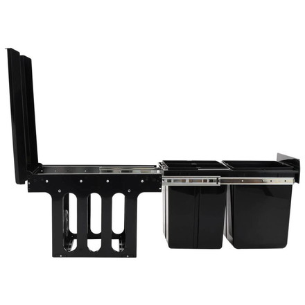 vidaXL キッチン食器棚引き出し式 リサイクルごみ箱 ソフトクローズ