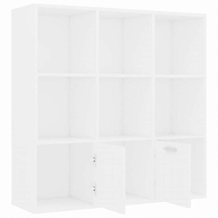 vidaXL ブックキャビネット ホワイト 98x30x98cm エンジニアリングウッド家具 棚