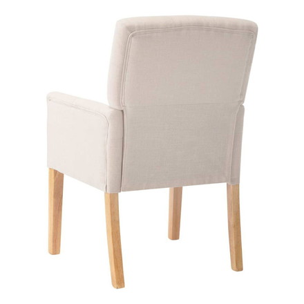 vidaXL ダイニングチェア アームレスト付き ベージュ ファブリック家具チェアキッチン・ダイニングルームチェア