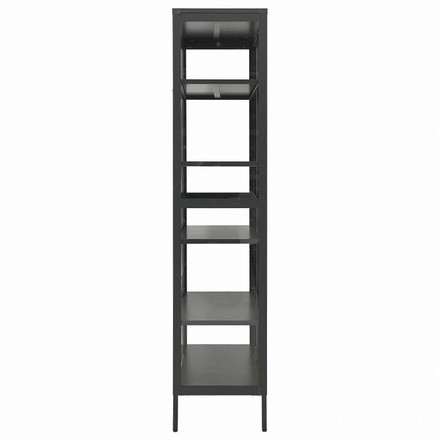 vidaXL ディスプレイキャビネット アントラシート 90x40x180cm スチール&強化ガラス家具