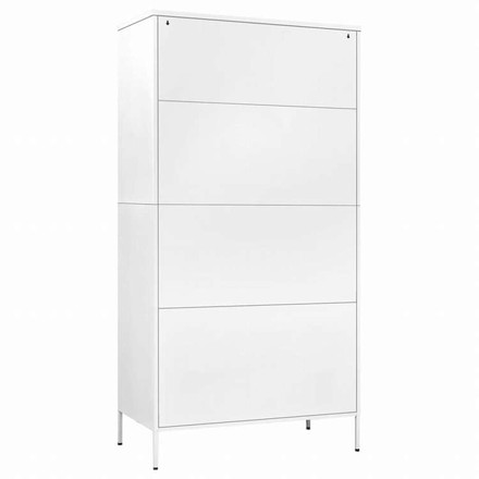 vidaXL 洋服ダンス ホワイト 90x50x180 cm スチール家具 キャビネット&収納