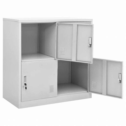 vidaXL ロッカーキャビネット ライトグレー 90x45x92.5cm スチール家具 キャビネット&収納