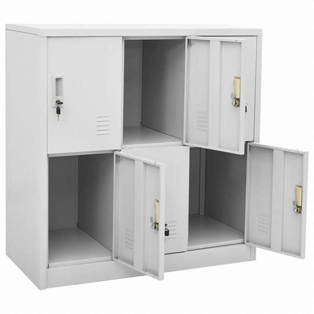 vidaXL ロッカーキャビネット ライトグレー 90x45x92.5cm スチール家具 キャビネット&収納