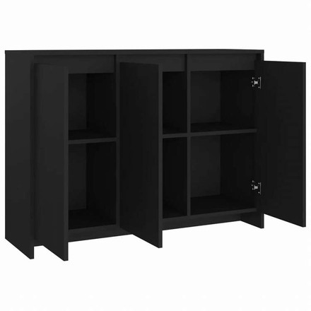 vidaXL サイドボード ブラック 102x33x75cm エンジニアリングウッド家具 キャビネット&収納