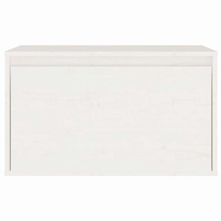 vidaXL ウォールキャビネット ホワイト 60x30x35 cm パイン無垢材家具 棚