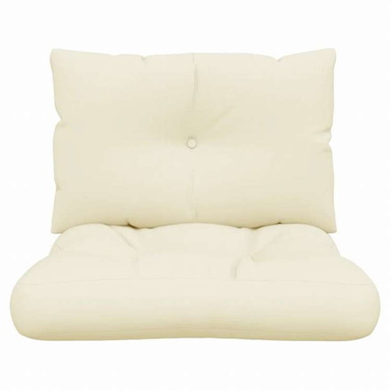 vidaXL パレットソファクッション 2点 クリーム ファブリックホーム&ガーデン デコレーション