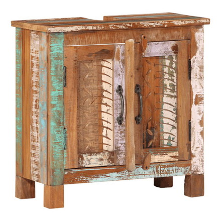 vidaXL バスルーム家具4点セット 再生無垢材 家具 家具セット バスルーム家具セット