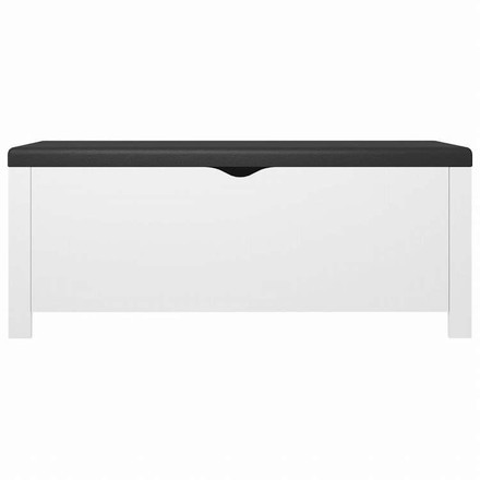 vidaXL 収納ボックス クッション付き ホワイト 105x40x45cm(米国限定)家具 キャビネット&収納