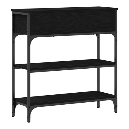 vidaXL コンソールテーブル ブラックオーク 72.5×25×75cm エンジニアードウッド スチール 家具 テーブル アクセントテーブル