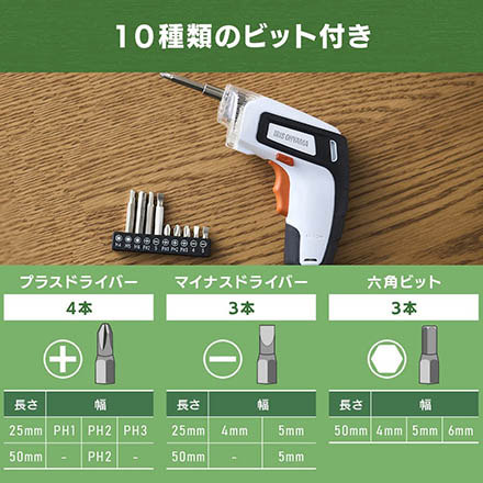 アイリスオーヤマ 充電式電動ドライバー JDD352-H グレー/マスタード