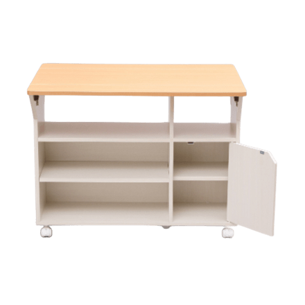 アイリスオーヤマ 扉付きキッチンワゴン TKW-90 ビーチ/ホワイト