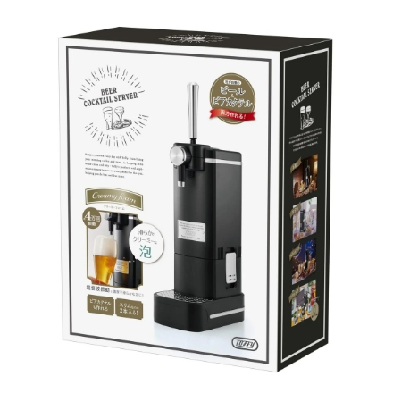 Toffy ビアカクテルサーバー 卓上サーバー 1L クリーミー泡機能 乾電池式 K-BE1-RB [リッチブラック]