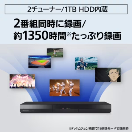 ブルーレイディスクレコーダー パナソニック ディーガ 1TB 2番組同時録画 DMR-2W103