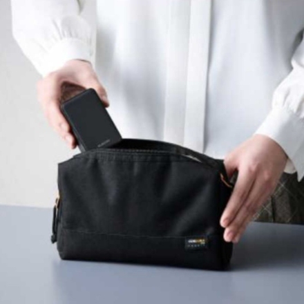 モバイルバッテリー エレコム 巻取リ式ケーブル一体 35W 10000mAh DE-C82L-10000BK 黒