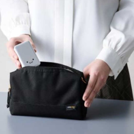 モバイルバッテリー エレコム 巻き取り式ケーブル一体型(10000mAh/35W) DE-C82L-10000WF 白×黒