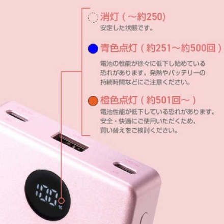 モバイルバッテリー・充電機器 エレコム DE-C86-10000PN ピンク