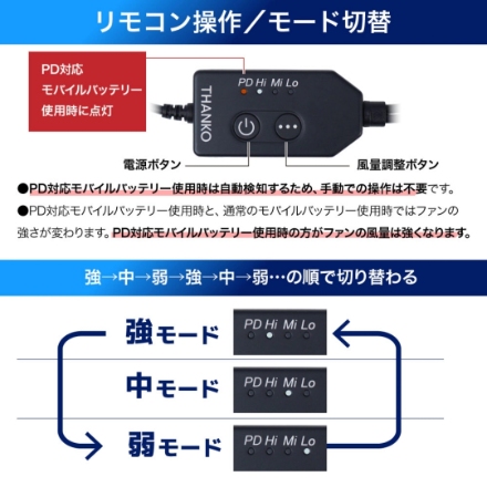 サンコー 腰掛け扇風機 爆風で上半身爽快「なんでもファン付きウェアにな～る」 PCFN26SBK [ブラック]