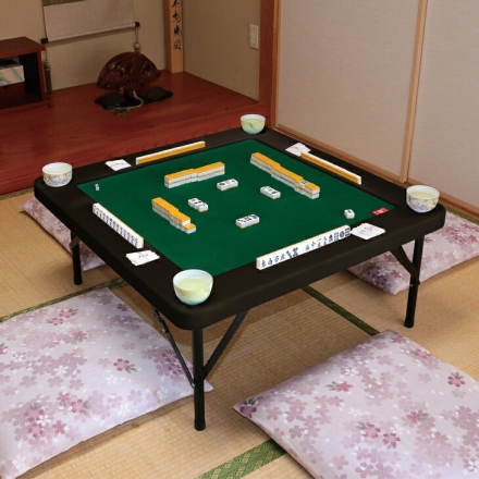 高さ調節できる麻雀テーブル 折りたたみ 麻雀台 ブラウン