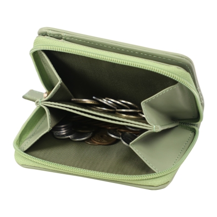 メッシュ型押し コインが分けられる二つ折り財布