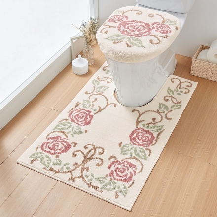 トイレマットシリーズ「ローズガーデン」洗浄暖房用フタカバー