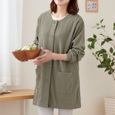 フリースケーブル柄かっぽう2色組