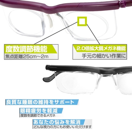 度数調節メガネ ドゥーライフワン 老眼鏡 近視 遠視 プレスビー シニアグラス 男女兼用 調節機能付き 災害 防災 旅行 予備 医療機器認証