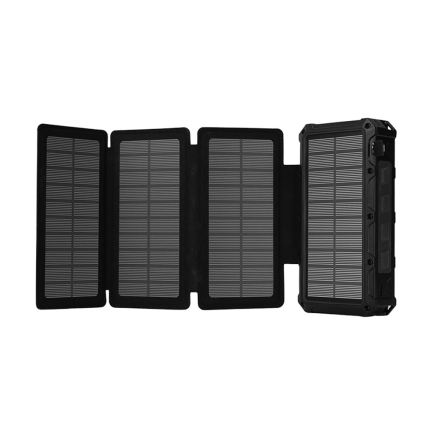 折り畳み式ソーラーモバイル充電器 40,000mAh 大容量 ケーブル内蔵 ソーラー充電 手回し モバイルバッテリー 防災 アウトドア