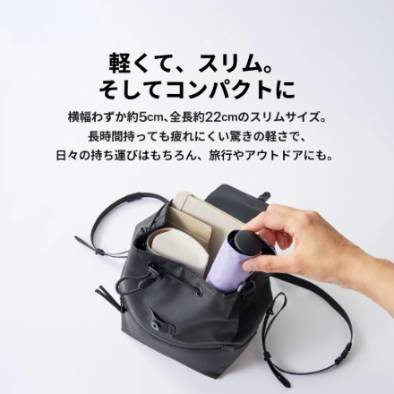 HEATBLOCK pentagon（ペンタゴン） 100%遮光・遮熱 超軽量 日傘 晴雨兼用 折りたたみ傘 アッシュラベンダー