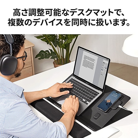 MOFT スマートデスクマット デジタルセット パソコンスタンド マグネット内蔵 NFC内蔵 タブレットスタンド Night Black ナイトブラック