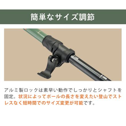 シナノ トレッキングポール FAST-125 A/S グリーン 100-125cm 510226 2本1組