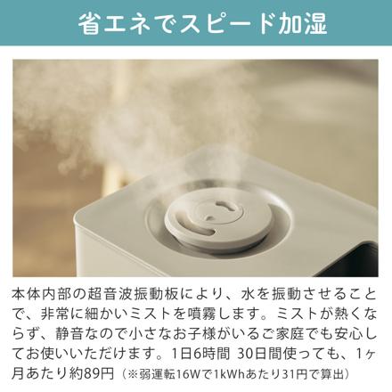 QUADS 上部給水式超音波加湿器 ERU MOIST エルモイスト QS640 グレージュ