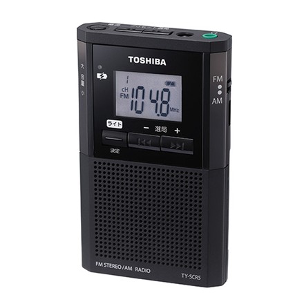 東芝 ポケットラジオ 乾電池式・充電式 TY-SCR5(K)
