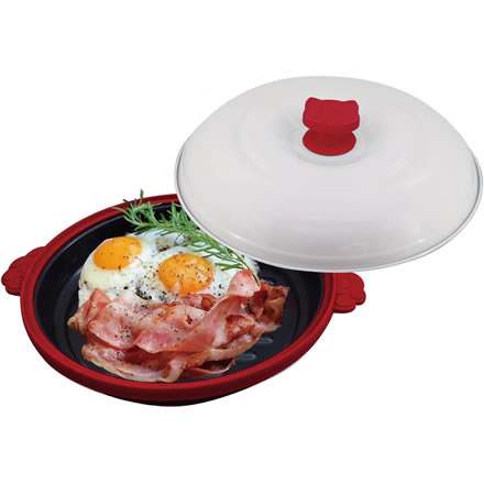 【電子レンジ調理器】トレードワン 70205 CHEFF(シェフ) 猫鍋レンジパン レッド