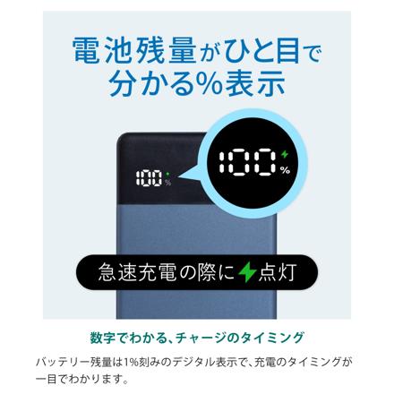 グリーンハウス モバイルバッテリー 20,000mAh ブルー GH-SSMBPA200-BL