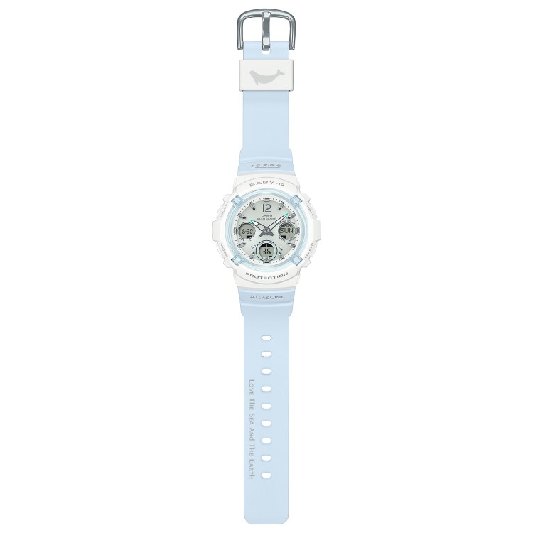 CASIO カシオ BABY-G BGA-2800K-7AJR ICERC Japanコラボ スナメリ×ベイビージー 電波ソーラー レディース腕時計 ホワイト×ライトブルー 限定モデル イルクジ イルカクジラ